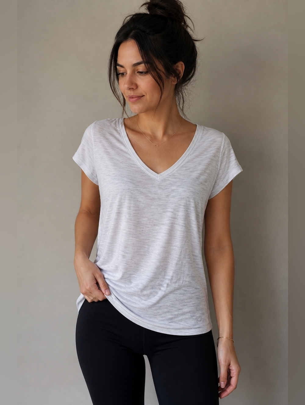 Lululemon Love Tee V 3 Colour Space Dye Ice Grey Alpine White 6